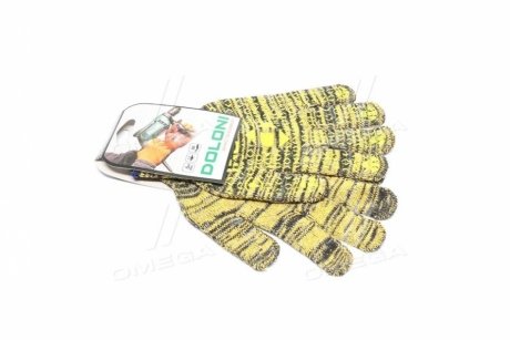 Перчатки "Рябушка" с ПВХ рисунком желтый / серый / желтый70 / 30 10 класс размер 10 DOLONI 4242