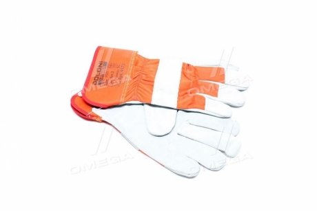 Перчатки комбинированные, спилок + оранжевая ткань, манжет крага размер 10 DOLONI 4573 (фото 1)