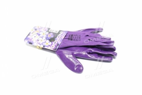 Перчатки трикотаж фиолетовые, полиэстер, манжет вязаный, нитрил, размер 8 DOLONI 4594 (фото 1)
