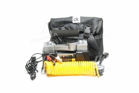 Компресор, 12V, 10Атм, 60л/хв, 2 -х поршневий, клеми, шланг 5м. < ДК> Дорожня-карта DK31-112