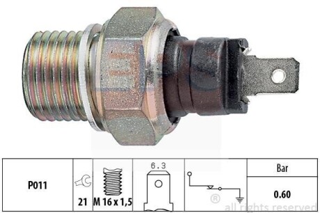 Датчик тиску. масла Peugeot J5/Partner 96-/Citroen Berlingo 96- EPS 1.800.021 (фото 1)