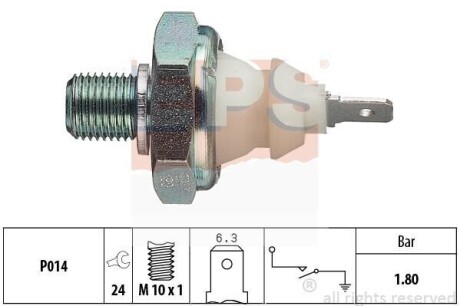 VW датчик тиск.мастила 1,6-2,0bar (різьба звичайна) EPS 1.800.045