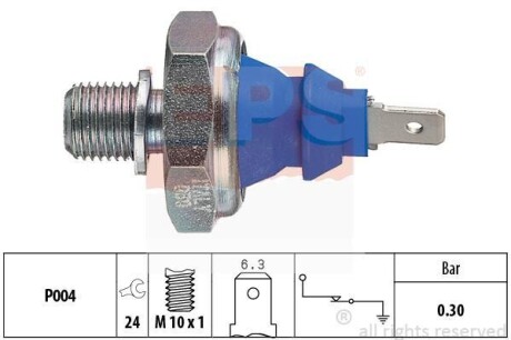 VW датчик тиску мастила (синій) VW 93- M10*1 (0.15-0.35bar) EPS 1.800.108