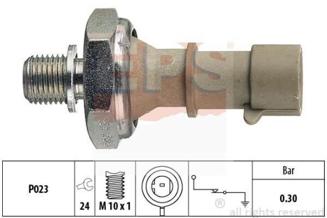 OPEL датчик тиску мастила Astra G/H 1,6 04-, (сірий) (0,3bar) EPS 1.800.162