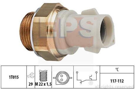 Датчик включення вентилятора (117-112°C) Ford Escort, Orion 1.4-1.6 91- EPS 1.850.166