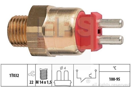 Датчик включения вентилятора (100-95°C) MB 190 (W201) -97 EPS 1.850.169