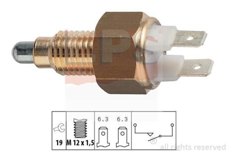 Вимикач фар заднього хода VW Golf 1.6-1.8 76-89/T-2 82-87 EPS 1.860.009