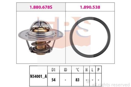 Термостат 83 C Seat Ibiza 1.4 16V 02-09/Skoda Fabia 1.4 16V 99-08/Roomster 1.4 06-15/VW Polo 1.4 16V 01-09 EPS 1.880.678