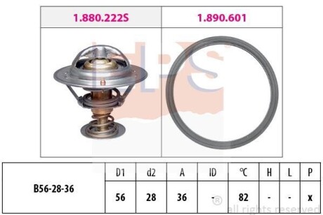 Термостат Mitsubishi ASX/Lancer/Outlander/PSA C-crosser/4007 2.0/2.4 2008- EPS 1.880.728