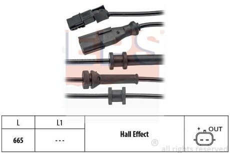 Датчик ABS зад. RENAULT LAGUNA II 1.6-3.0 03.01- EPS 1.960.154