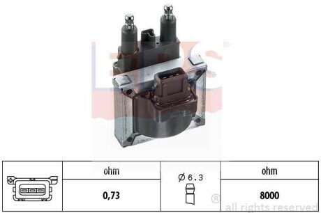 RENAULT котушка запалювання MEGANE 2.0I 96-99 EPS 1.970.275