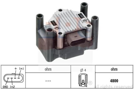 Котушка запалювання Audi A4 94-/VW Passat 1,6 97-/Skoda Octavia 98- EPS 1.990.420