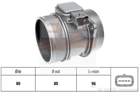 Витратомір повітря Peugeot 407, Citroen C5, Ford Focus 2.0Di 99- EPS 1.991.303