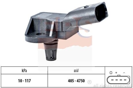 VW датчик тиску Audi A/2/3/4/5/6/7/8/Q5/Q7,Porsche Cayenne,Seat,Skoda,Caddy III,Golf V,VI,T5,Passat,Touran,Touareg 1.0/3.6 03- EPS 1.993.157