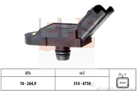 Датчик тиску повітря в впускному коллекторі Citroen C4/C5 Peugeot 207/308/3008 07- EPS 1.993.164