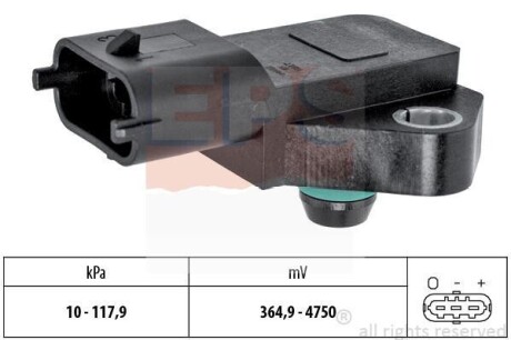 OPEL датчик тиску во впускному колекторі Agila 1,0-1,2 EPS 1.993.189