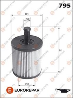 Фильтр масляный вставка AUDI A3 1,2-2,0TDI VW 1,4-2,8: Golf IV, Polo, T5 SEAT, SKODA Fabia Eurorepar E149137