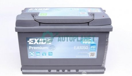 Акумуляторна батарея 105Ah/850A (315x175x205/+R/B13) Premium EXIDE EA1050