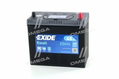 Акумуляторна батарея 45Ah/330A (235x127x226/+R/B00) Excell Азія EXIDE EB456 (фото 1)