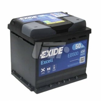 Акумулятор 50Ah-12v EXCELL (207х175х190), R, EN450 EXIDE EB500