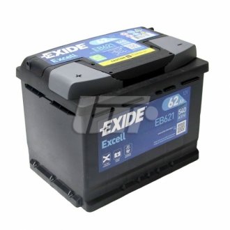Акумуляторна батарея 62Ah/540A (242x175x190/+L/B13) Excell EXIDE EB621 (фото 1)