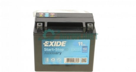 Акумуляторна батарея 11Ah/150A (150x90x130/+L) (Start-Stop/допоміжна) EXIDE EK111 (фото 1)