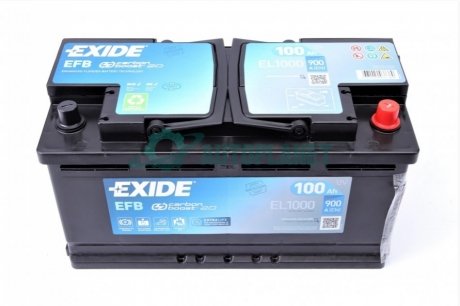 Акумуляторна батарея 100Ah/900A (353x175x190/+R/B13) (Start-Stop EFB) EXIDE EL1000