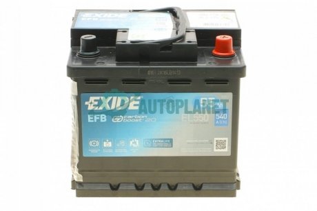 Акумуляторна батарея 55Ah/540A (207x175x190/+R/B13) (Start-Stop EFB) EXIDE EL550 (фото 1)