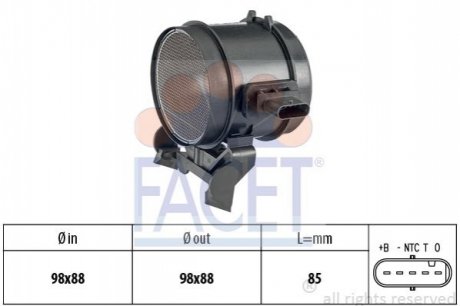 Расходомер воздуха (5 конт.) MB Sprinter/Vito 2.5-5.5 05- FACET 10.1355 (фото 1)