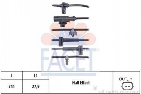 Датчик ABS передній Ford Courier 14-> FACET 21.0124