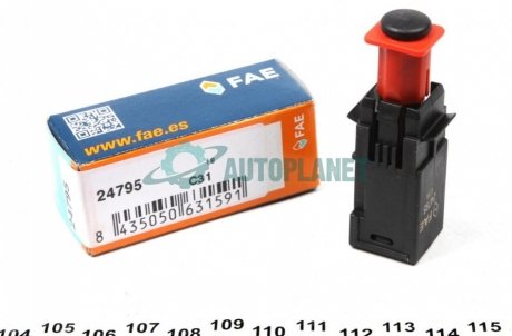 Датчик педалі гальма Opel Combo/Citroen Nemo/Fiat Punto 1.3-1.9D 05- (4 конт.) FAE 24795