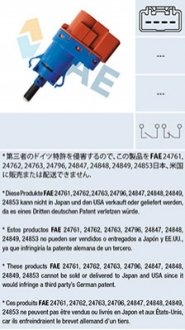 Датчик педалі гальма Citroen Jumper 2.2/3.0 HDi 06-/Fiat Doblo 1.3/1.6/2.0D 10- FAE 24796 (фото 1)