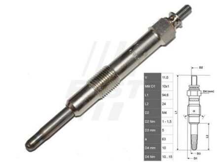 Свічка Розжарення Alfa 147 /156 00 1.9 Jtd FAST FT82730