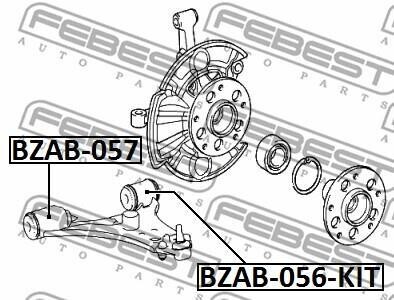 Сблок MERCEDES BENZ A-CLASS 169 2003-2012 сайлентблок нижнего переднего рычага комплект #A1693300707 FEBEST BZAB056KIT