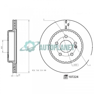 Гальмівний диск FEBI BILSTEIN 107224 (фото 1)
