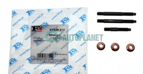 Комплект прокладок турбіни Renault Megane III/Scenic III 1.9 dCi 08- Fischer Automotive One (FA1) KT228-512