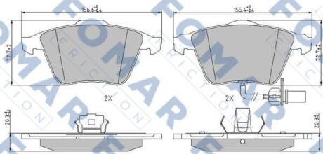 Колодки гальмівні дискові FOMAR FO 912281