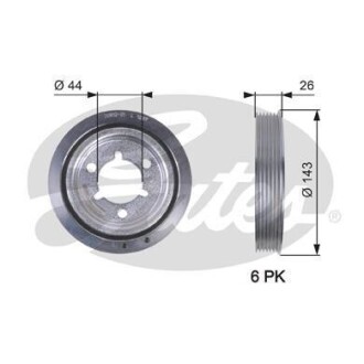 Шкив коленвала Gates TVD1055