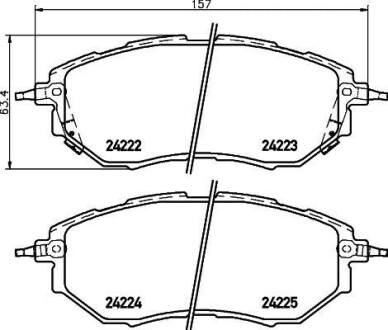 HELLA SUBARU колодки гальмівні передн.дискові Legacy, Outback, Tribeca 05- HELLA-PAGID 8DB 355 012-031 (фото 1)