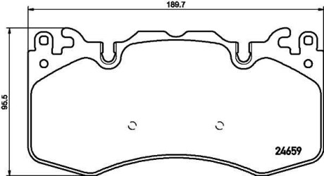 Тормозные колодки перед. Range Rover 09- (brembo) HELLA-PAGID 8DB355016-151