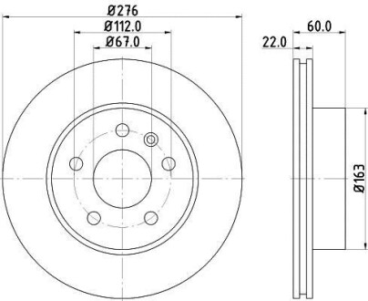 Диски гальмiвнi перед. MB Vito (638) 2.0-2.8 02.96-07.03 HELLA-PAGID 8DD 355 104-521