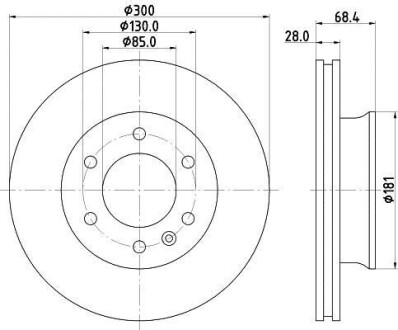 Тормозной диск перед. Sprinter/Crafter 06- (300x28) HELLA-PAGID 8DD355117-621