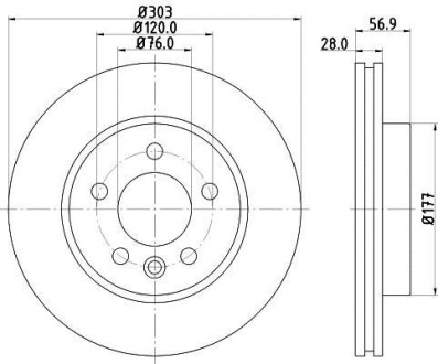 Диск гальмівний HELLA-PAGID 8DD355129211