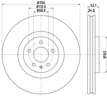 Тормозной диск перед. A6/A7/A8 10- 1.8-4.0 (PRO) HC HELLA-PAGID 8DD355129-371