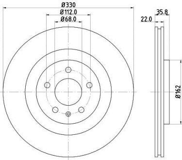 Диск гальмівний HELLA-PAGID 8DD 355 129-381