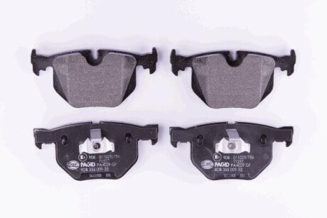 Колодки гальмівні дискові; задня вісь HELLA 8DB355009331