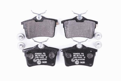 Гальмівні колодки дискові зад. Citroen Berlingo/Peugeot Partner 1.6, 1.6 HDi 75, 90, 110 04/08- HELLA 8DB 355 014-081