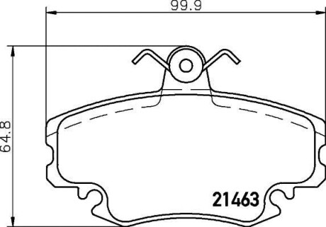 Гальмівні колодки пер. Logan 05-/Megane 96-03/Clio 91-05 (з датчиком) HELLA 8DB355018-131