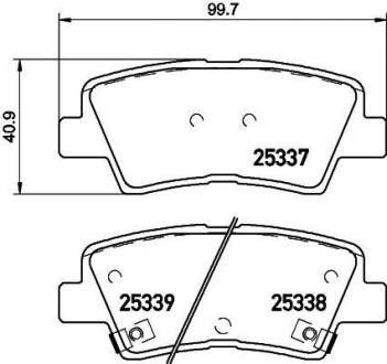 Колодки гальмівні дискові комплект задні HELLA 8DB355019981