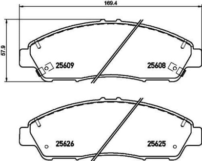 Гальмівні колодки Honda Pilot 08- (AKEBONO) HELLA 8DB355020-211